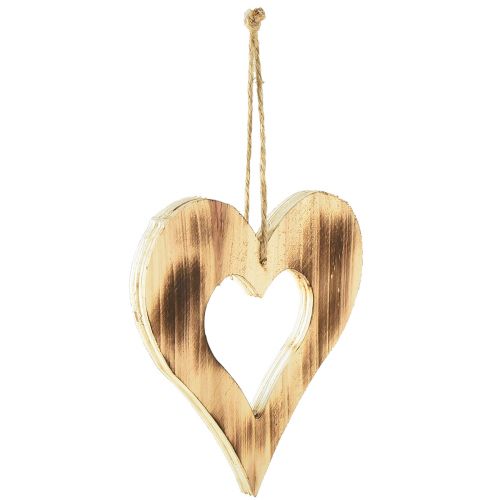 Artikel Trähjärtan dekorativ hängare hjärta i hjärta flammat 15×15cm 4st