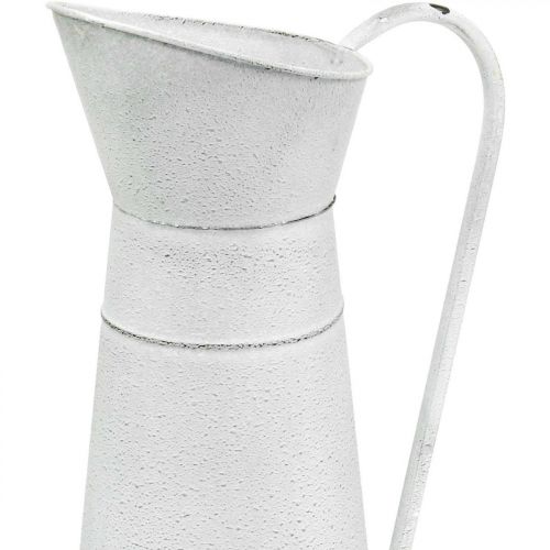 Floristik24 Dekorkanna metall metallkanna rustik vit Ø16,5cm H 41cm