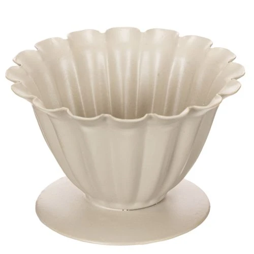 Artikel Skål, bägare, blomfoder, krämfärgad dekoration, 9 cm