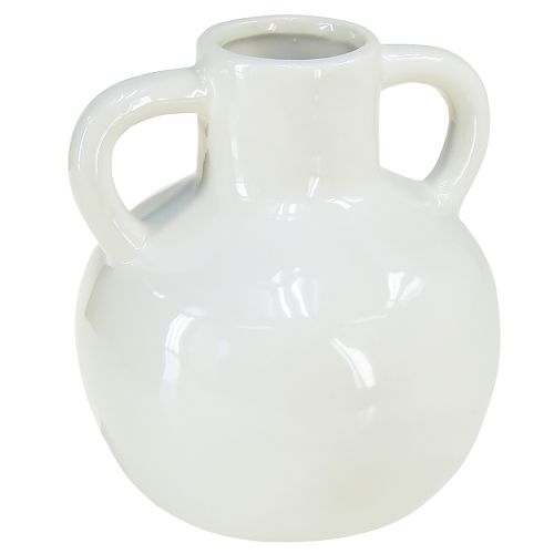 Floristik24 Keramikvas vit vas med 2 handtag keramik Ø7cm H11,5cm