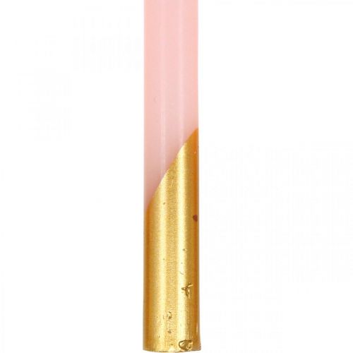 Floristik24 Trädljus pyramidljus rosa, gyllene ljus H105mm 10p