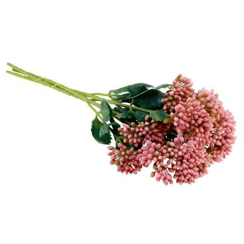 Artikel Konstgjord Fat Hen Sedum Stengröt blommande rosa 47cm 3st