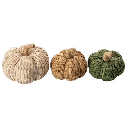 Artikel Dekorativa stickade pumpor, höstdekoration, 10 cm, 6 stycken
