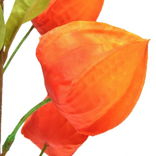 Artikel Konstgjord blomma orange lykta blomma Physalis dekorativa sidenblommor 93cm 2 st