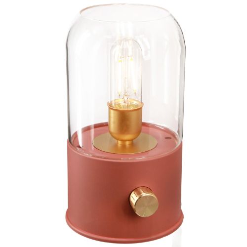 LED bordslampa retro LED-ljus varmvit brun H19,5cm