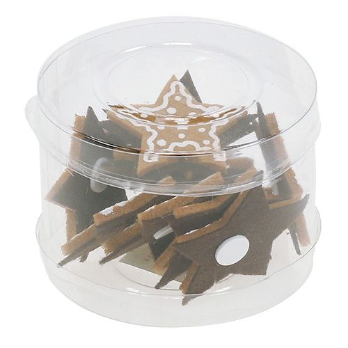 Floristik24 Pepparkaksstjärnor 4,5cm för limning av 12 st