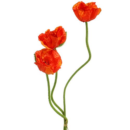 Floristik24 Vallmo konstgjorda konstgjorda blommor apelsin 58cm–74cm 3st