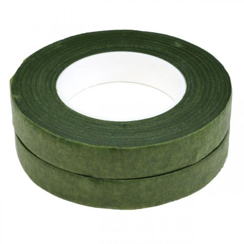 Artikel OASIS® Flower Tape, självhäftande blomtejp, mossgrön B13mm L27,5cm 2 st.