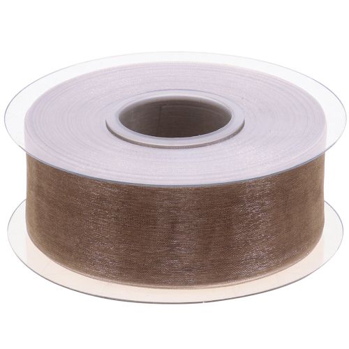 Artikel Organzaband presentband beige band vävd kant taupe 40mm 50m