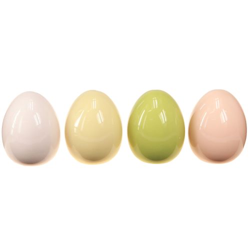 Påskägg keramik ägg pastell skinande assorterad 8×10cm 4 st