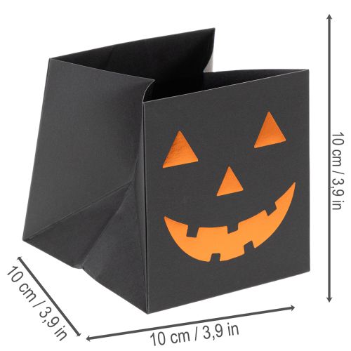 Artikel Papperspåse pumpa ansikte plantering Halloween dekoration 10cm 6st