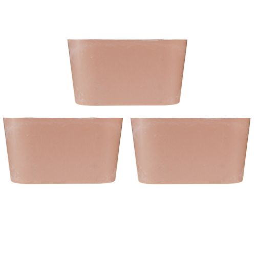 Artikel Växtskål oval dekorationsskål plast rosa brun 20×10×11cm 3st