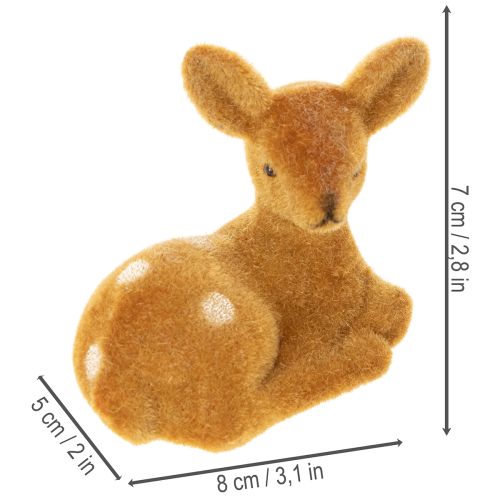 Artikel Dekorativ liggande rådjursfigur för bordsdekoration, 8 cm, 6 stycken