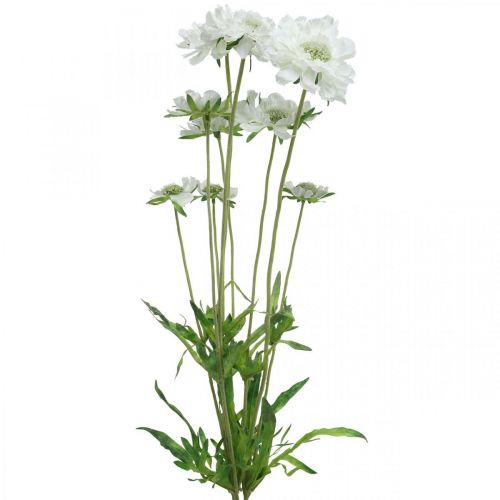 Floristik24 Scabios konstgjord blomma vit trädgårdsblomma H64cm knippe med 3 stycken