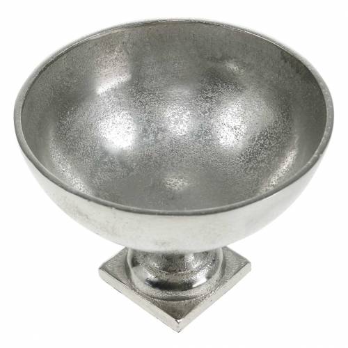 Floristik24 Skål med fot silvermetall Ø16cm bordsdekoration, antikt utseende