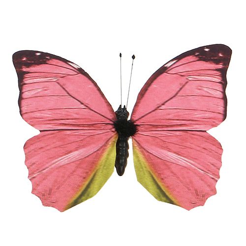 Floristik24 Fjärilsrosa på klämma 11cm 6st