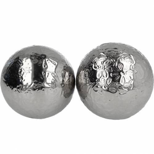 Floristik24 Flytande bollblommor silver metall Ø5,5cm assorterad 6st