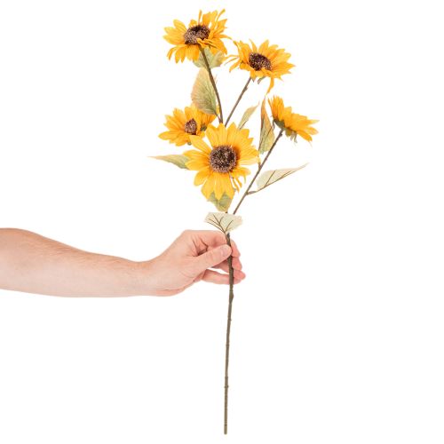Artikel Konstgjord solrosblomma, naturtroget dekoration, 72 cm, 2 stycken