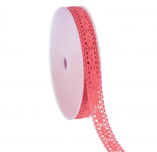 Spetsband dekorativt band presentband rosa B18mm L20m