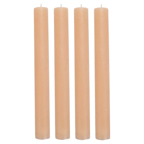 Artikel Taper ljus enfärgade Persika ljus orange 34×300mm 4st