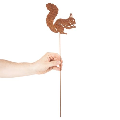 Artikel Trädgårdspåke ekorre rost dekorativ påke för rabatt och blomkruka 52cm 2 st