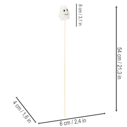 Artikel Spökfigurer på träpinnar, Halloweendekoration, 54 cm, 8 stycken