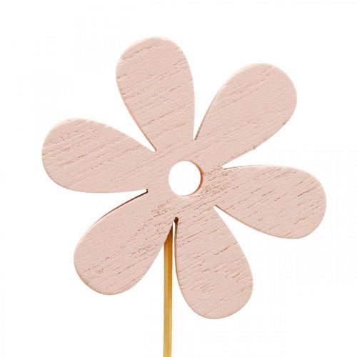 Artikel Blomplugg trä dekorativ plugg blomfärgad 6,5cm 12st
