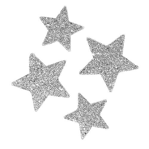 Floristik24 Stjärnor för att sprida silver assorterad. 4-5cm 40st