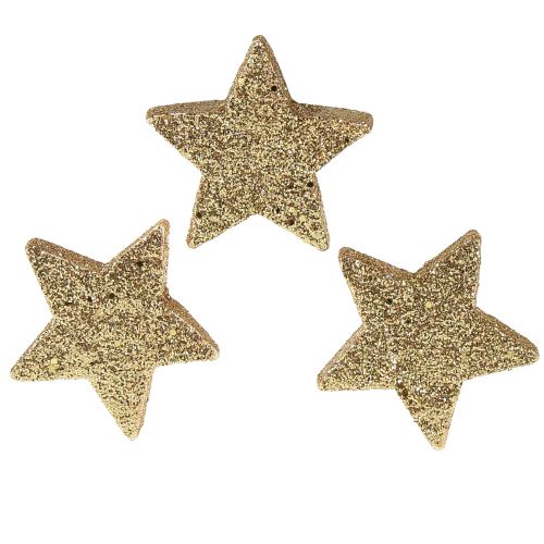 Floristik24 Scatter stars ljus guld glimmer 4-5cm 40st