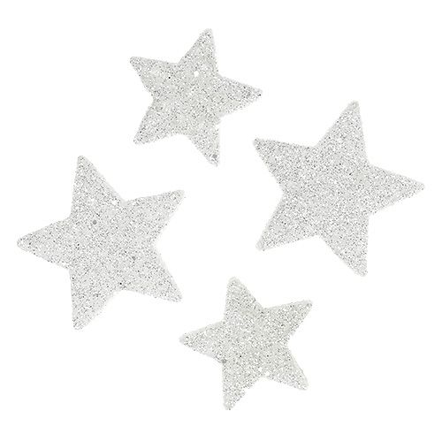 Floristik24 Scatter dekoration stjärnor vit med glimmer 4-5cm 40st