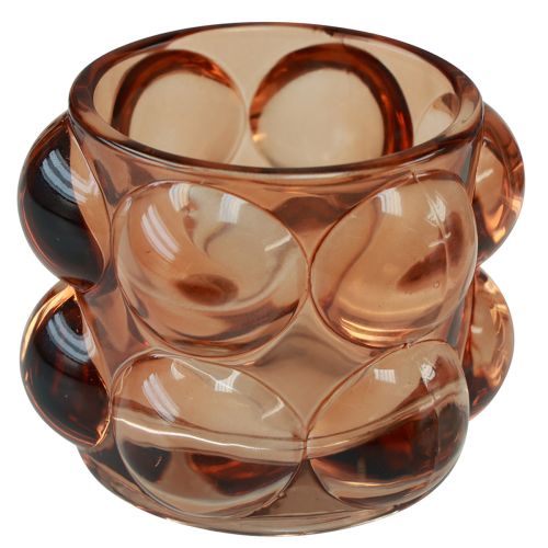 Artikel Värmeljusglas tonat värmeljushållare glas Ø8cm H6,5cm 3st