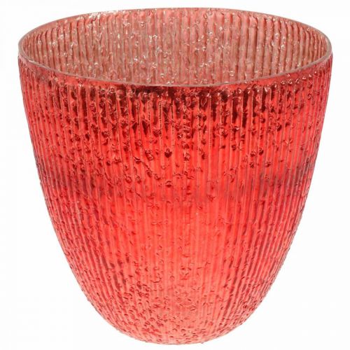Artikel Ljuslykta lykta röd glas deco vas Ø21cm H21.5cm