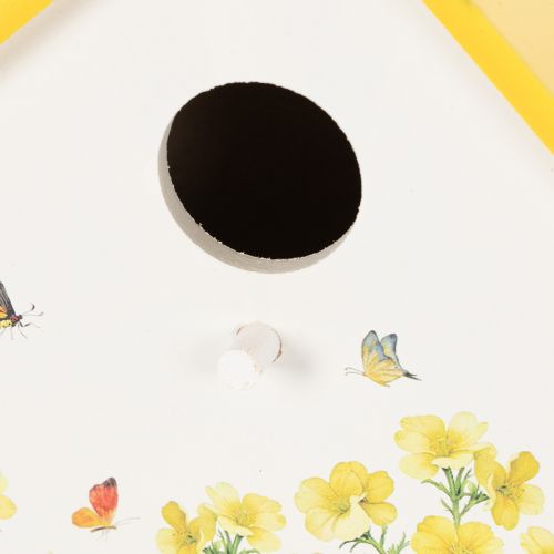 Artikel Dekorativ fågelholk med blommönster för inomhusbruk och balkongbruk, 21 cm