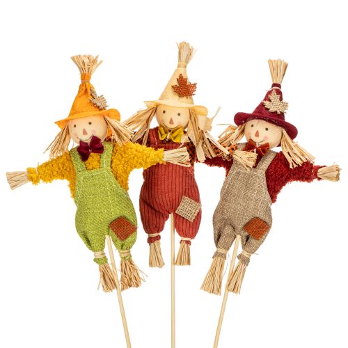 Artikel Dekorativ fågelskrämmafigur på pinne för pyssel och växter, 60 cm