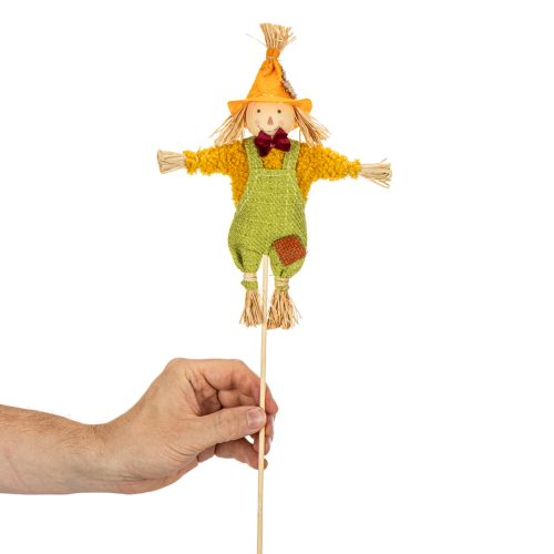 Artikel Dekorativ fågelskrämmafigur på pinne för pyssel och växter, 60 cm