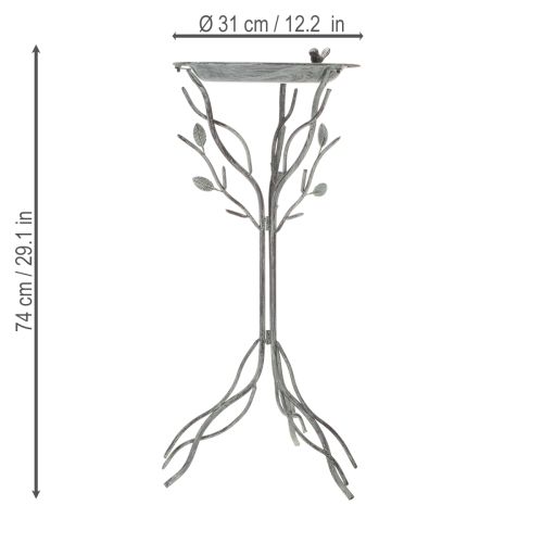 Artikel Dekorativt fågelbad med fint lövmönster i vintagestil, 74 cm