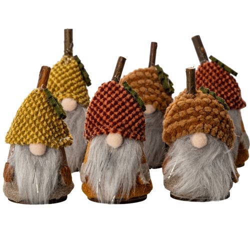 Artikel Gnomfigurset med stickad mössa och ekollon, 10 cm, 6 delar