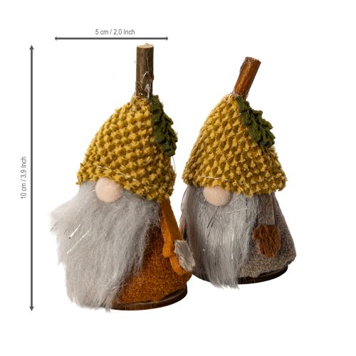 Artikel Gnomfigurset med stickad mössa och ekollon, 10 cm, 6 delar