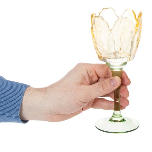 Artikel Tulpanljushållare med blommotiv, dekoration för en romantisk och elegant atmosfär, 20 cm