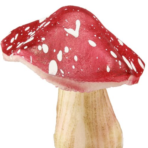 Artikel Dekorativa svampar röda konstgjorda flugsvampar på tråd 5,5/8cm 12 st
