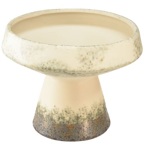 Dekorativ skål keramisk skål kräm grågrön Ø20cm H16cm