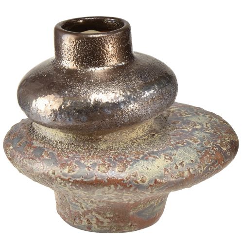 Dekorativ vas keramisk metallic-look dekorativ vas 19×18×16cm
