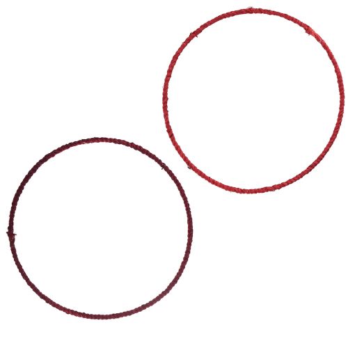 Dekorativ ring jute dekorationsögla röd mörkröd Ø30cm 4st