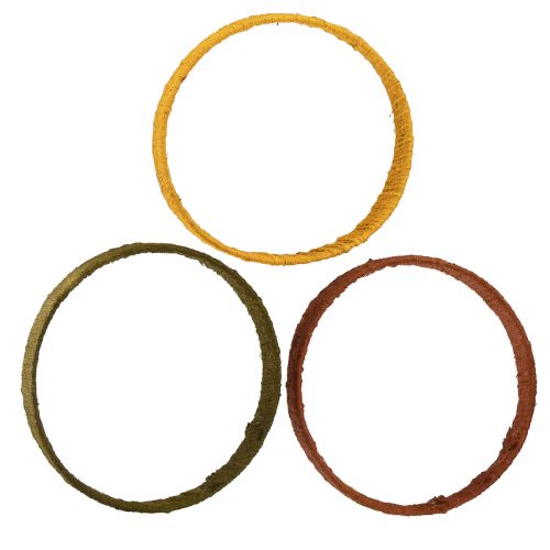 Artikel Dekorativ ring juteögla gul ockrabrun 4cm Ø30cm 3st