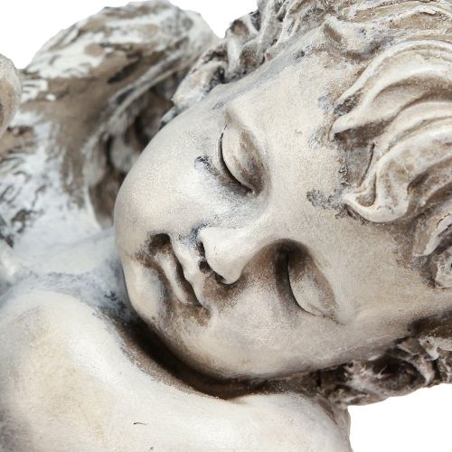 Artikel Ängel sittande dekorativ figur grav dekoration grå polyresin H18cm
