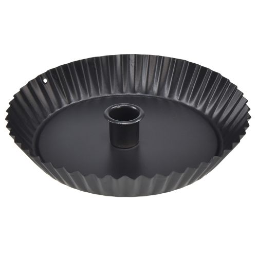 Floristik24 Original ljusstake av metall i tårtform - svart, Ø 18 cm 4 st - snygg bordsdekoration