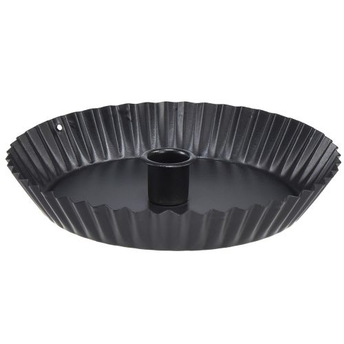 Artikel Original ljusstake av metall i tårtform - svart, Ø 18 cm 4 st - snygg bordsdekoration