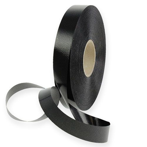 Floristik24 Curlingband svart 19mm 100m