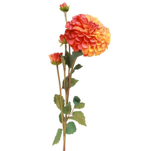 Konstgjorda Dahlia Dekorativa Blommor Orange Röd Ø10 L80cm 2st