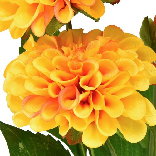 Artikel Konstgjorda blommor dekorativa dahlior konstgjorda gul orange 50cm